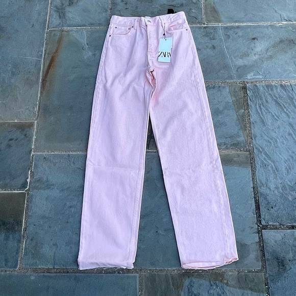 Zara The New Daddy Pink Wide Leg Jeans - Picture 2 of 11
